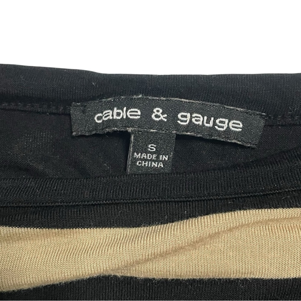 Cable& Guage top/tunic sizeS black and tan color long dolman style sleeve Hi/lo - Picture 6 of 9